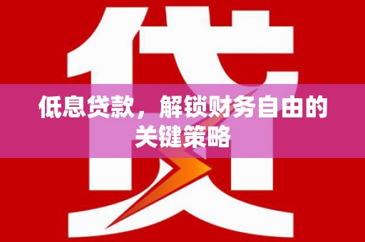 永善低息贷款，解锁财务自由的关键策略