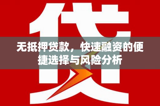 永善无抵押贷款，快速融资的便捷选择与风险分析
