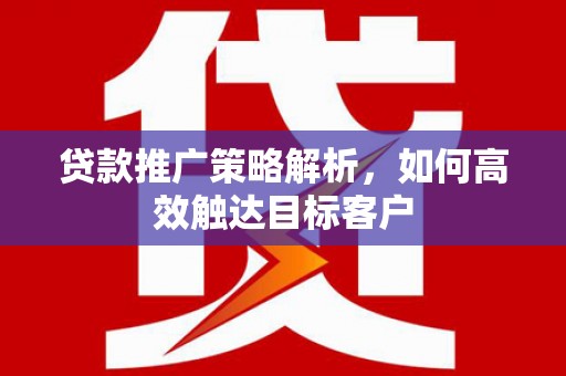 永善贷款推广策略解析，如何高效触达目标客户
