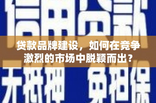 永善贷款品牌建设，如何在竞争激烈的市场中脱颖而出？