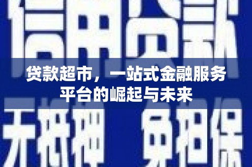 永善贷款超市，一站式金融服务平台的崛起与未来
