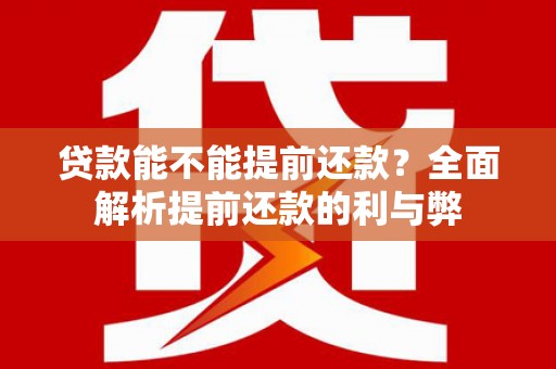 永善贷款能不能提前还款？全面解析提前还款的利与弊