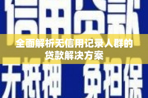永善全面解析无信用记录人群的贷款解决方案